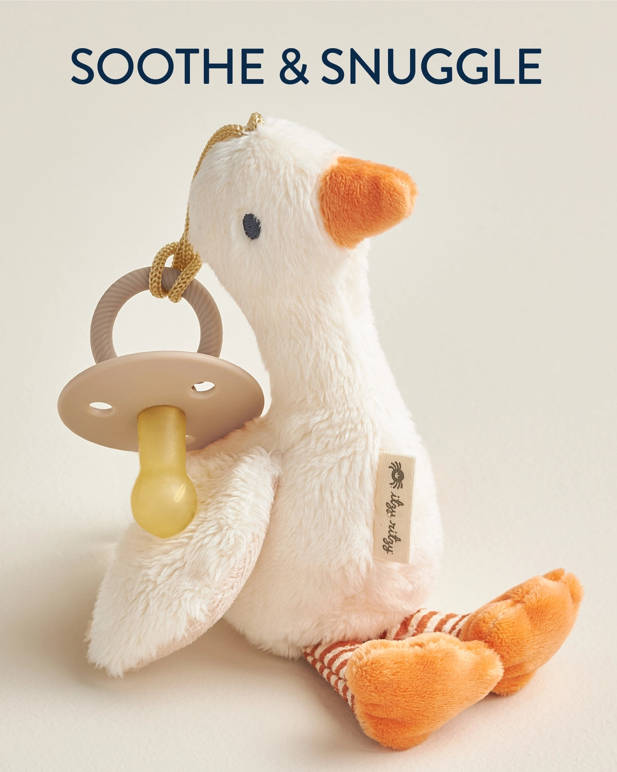 Bitzy Pal Natural Rubber Pacifier & Plush- Goose A Touch of Magnolia Boutique