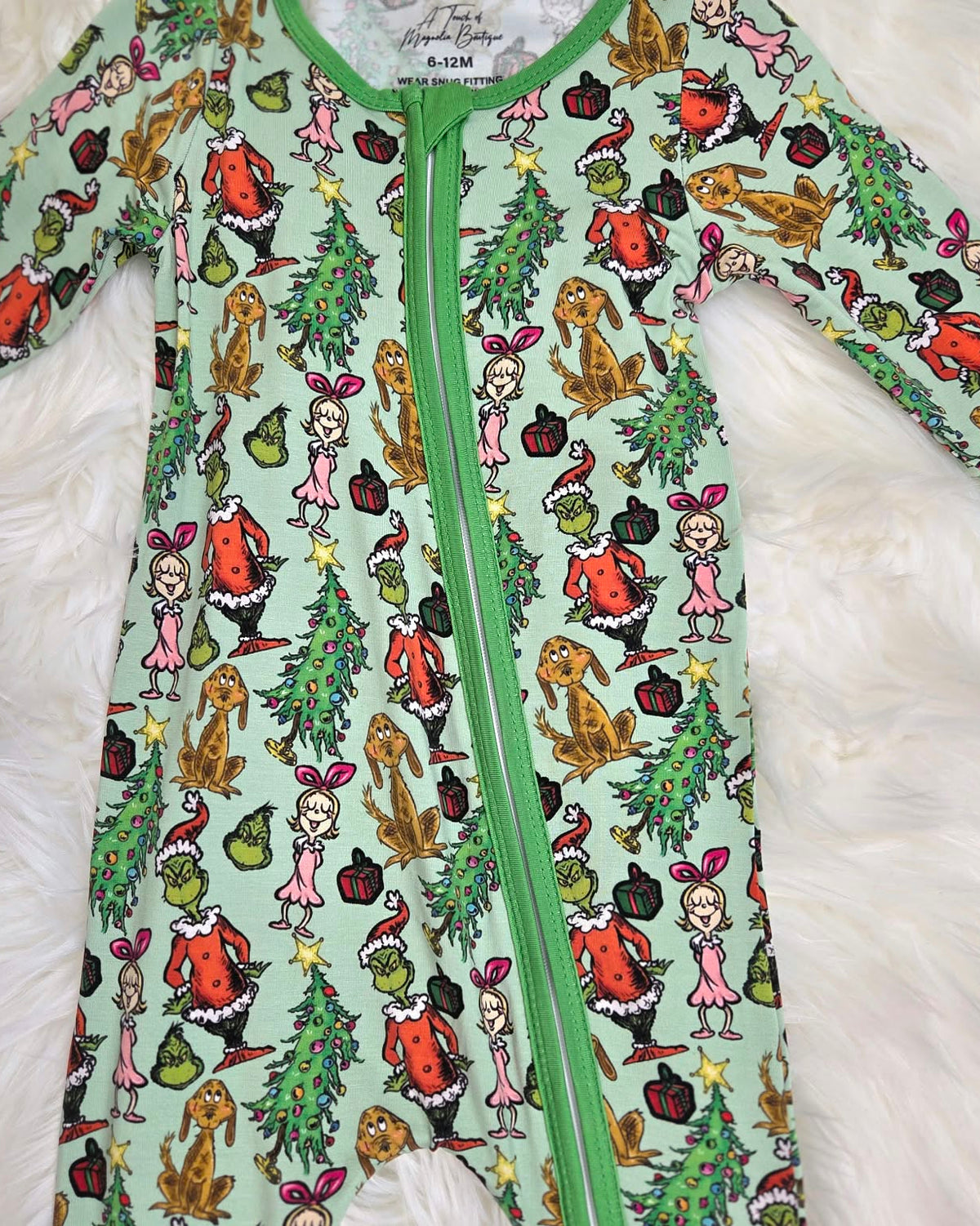 Bamboo Merry Mischief Green Guy Baby Zipper Romper & Sleeper A Touch of Magnolia Boutique