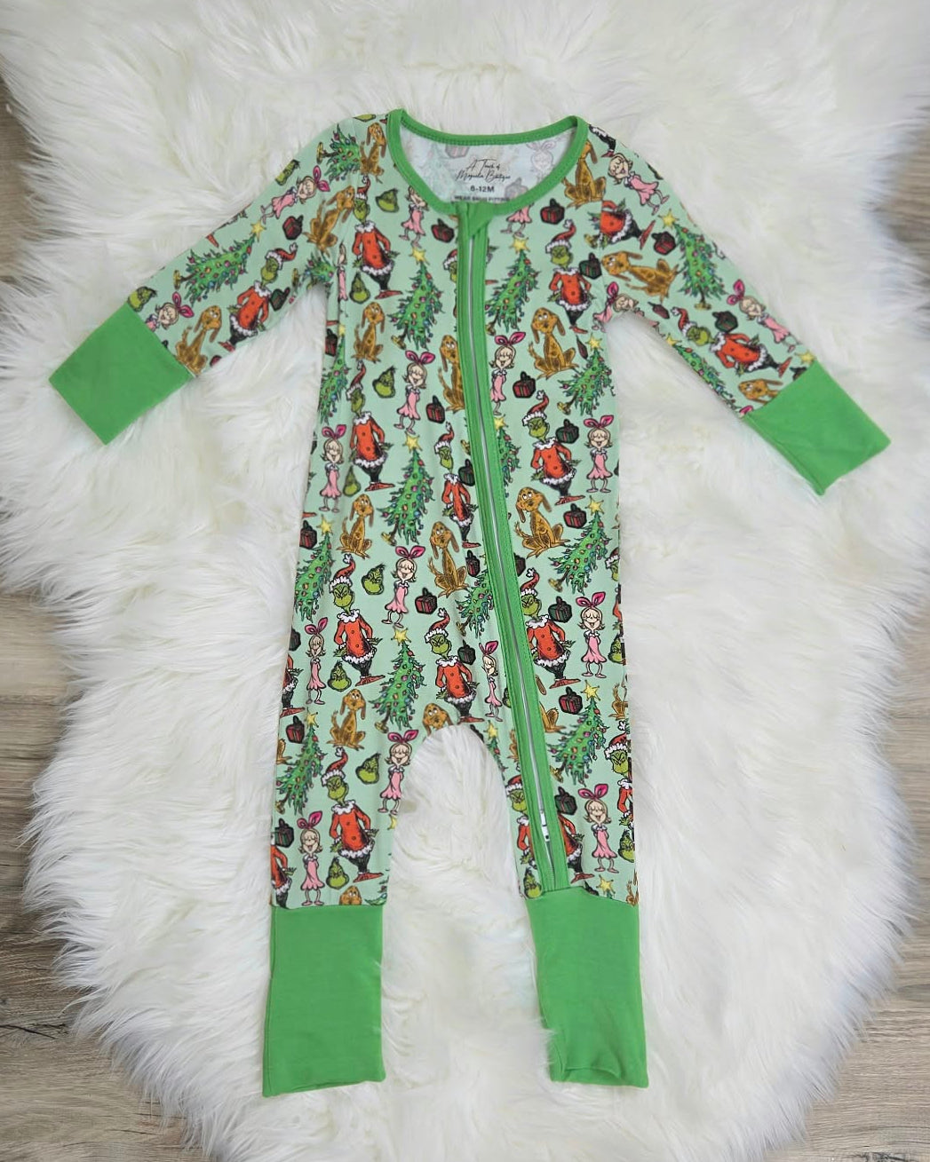 Bamboo Merry Mischief Green Guy Baby Zipper Romper & Sleeper A Touch of Magnolia Boutique