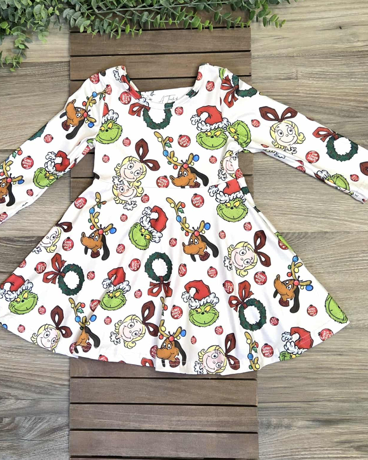 Green Guy and Friends Twirl Dress A Touch of Magnolia Boutique