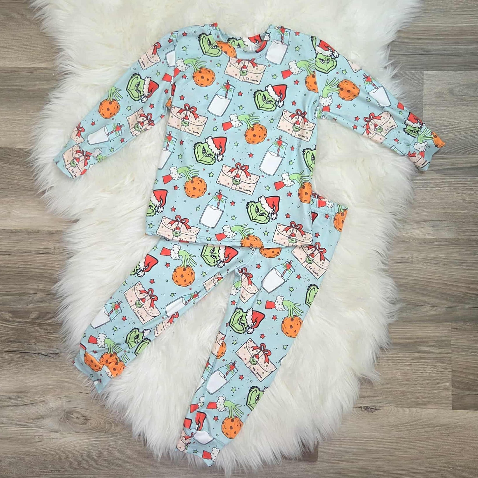 Green Guy Milk and Cookies Pajama Set A Touch of Magnolia Boutique