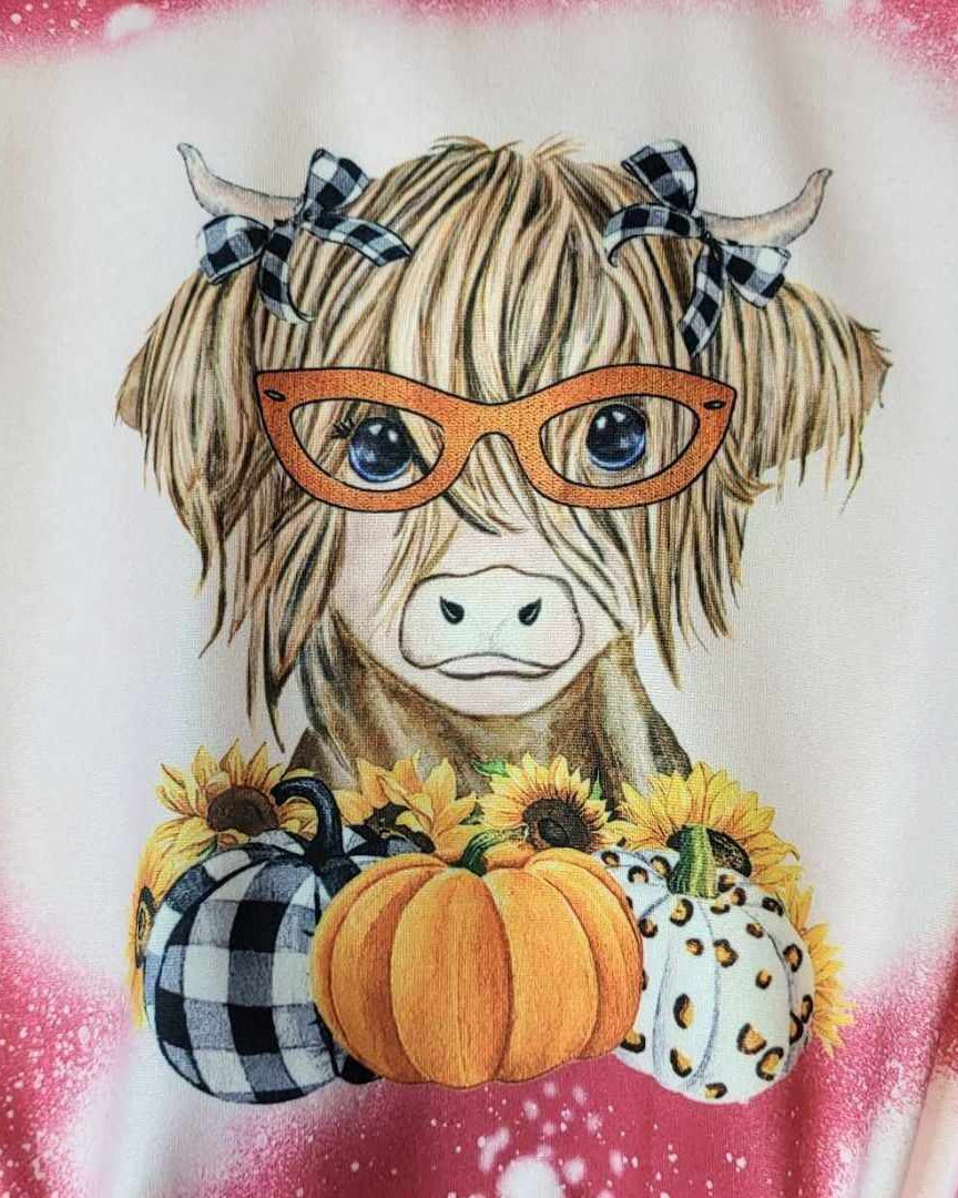 Baby Girl Highland Cow Pumpkin Romper A Touch of Magnolia Boutique