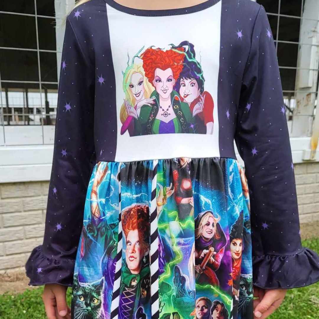 Hocus Pocus Inspired Patchwork Dress A Touch of Magnolia Boutique