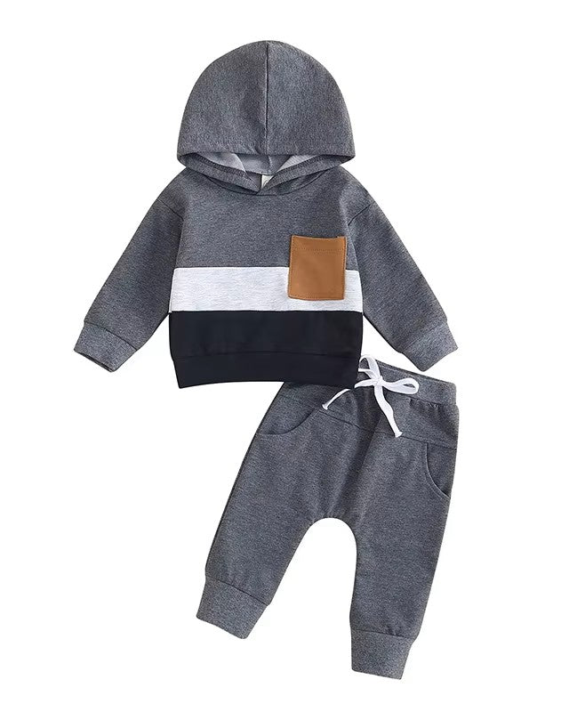 Color Block Hooded Top and Jogger Outfit Set A Touch of Magnolia Boutique