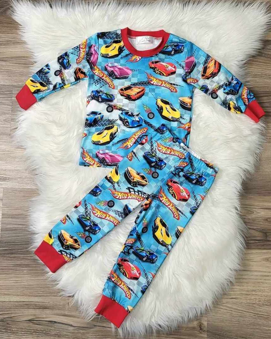 Fast Cars Pajama Set (sizes 8, 10., 12 available)  A Touch of Magnolia Boutique   