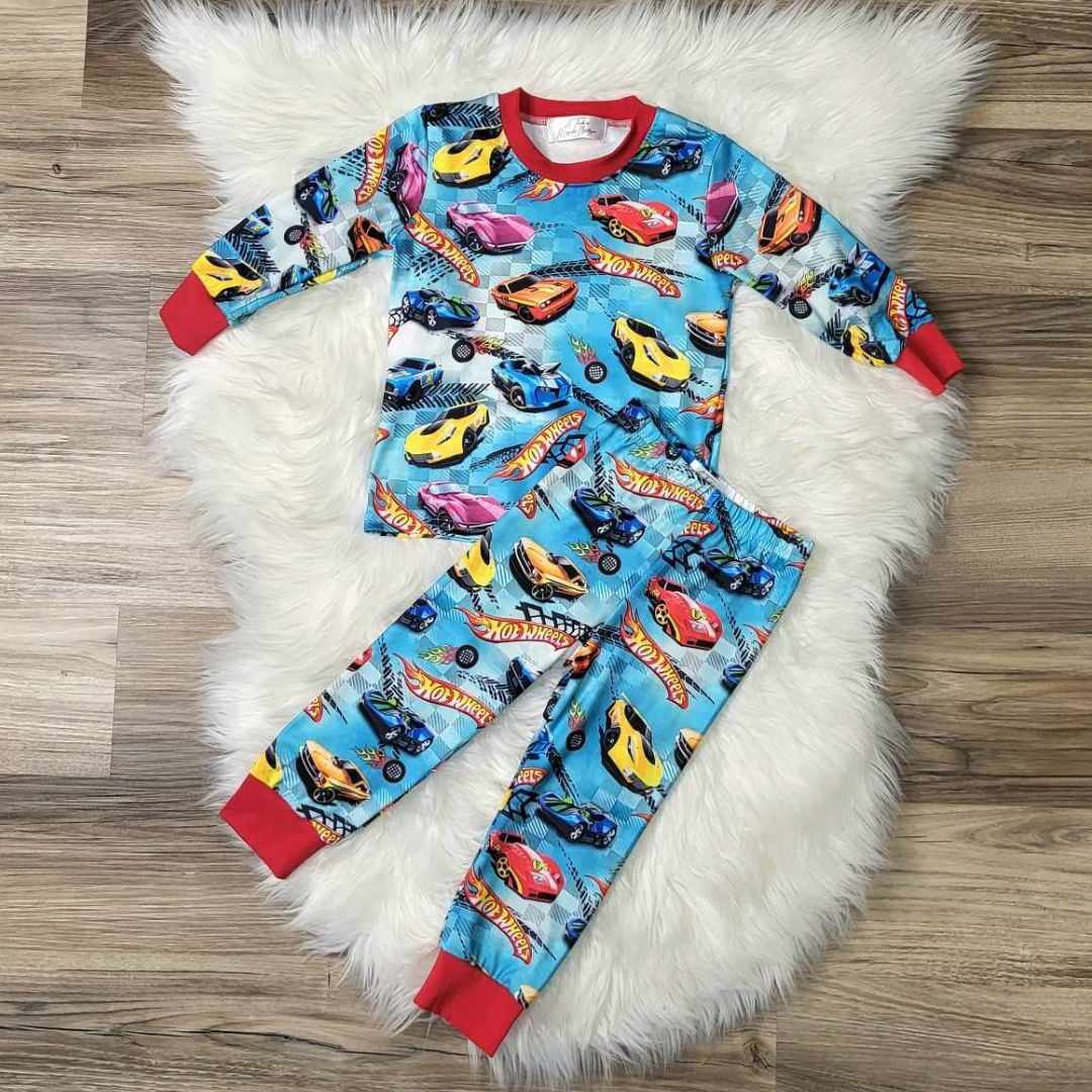 Fast Cars Pajama Set (sizes 8, 10., 12 available)  A Touch of Magnolia Boutique   