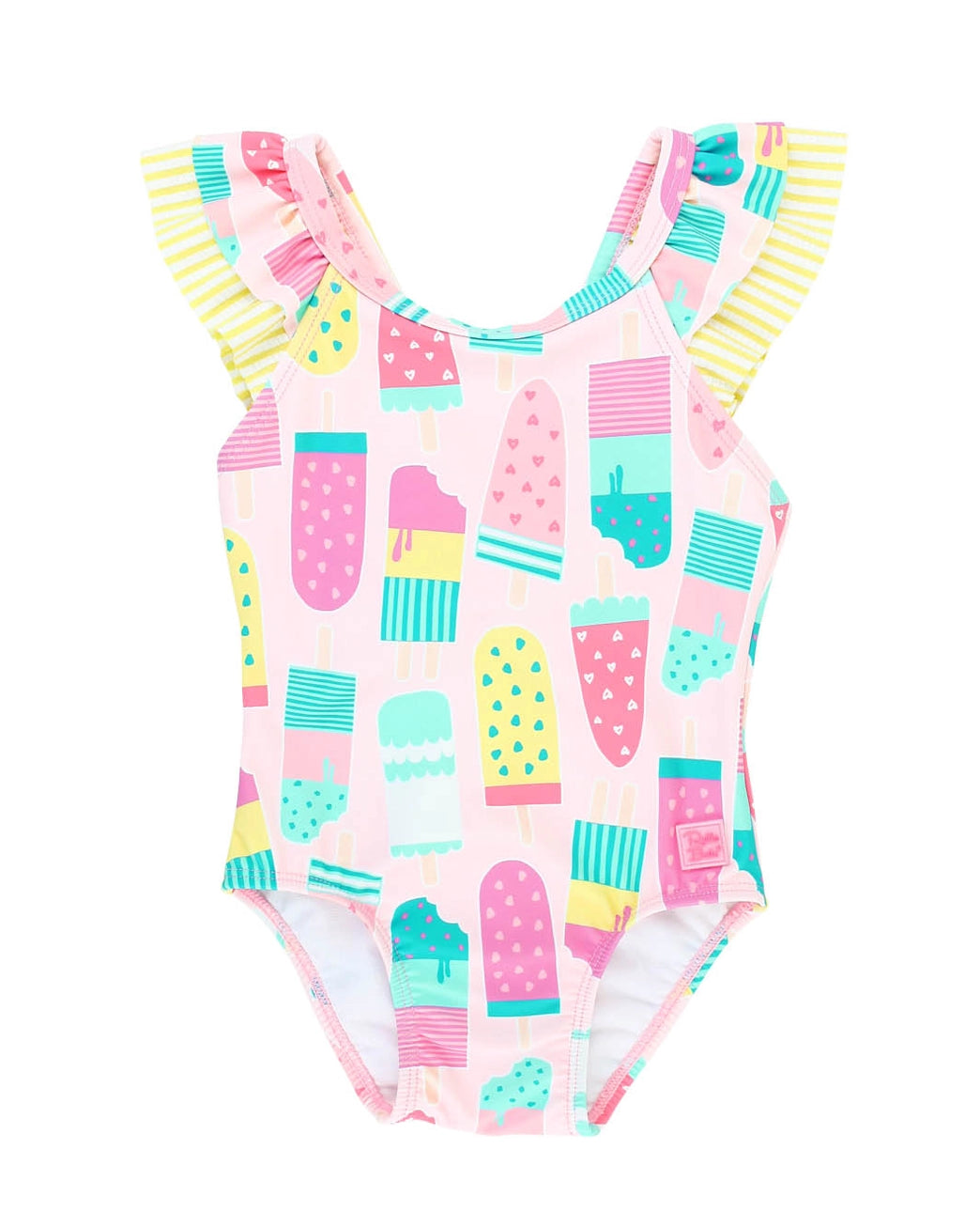 Girls Ice Cream Social Bow V-Back One Piece Swimsuit A Touch of Magnolia Boutique