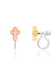 Clip on Pink Cross earrings A Touch of Magnolia Boutique