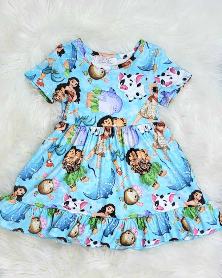 Island Girl Short Sleeve Ruffle Twirl Dress A Touch of Magnolia Boutique