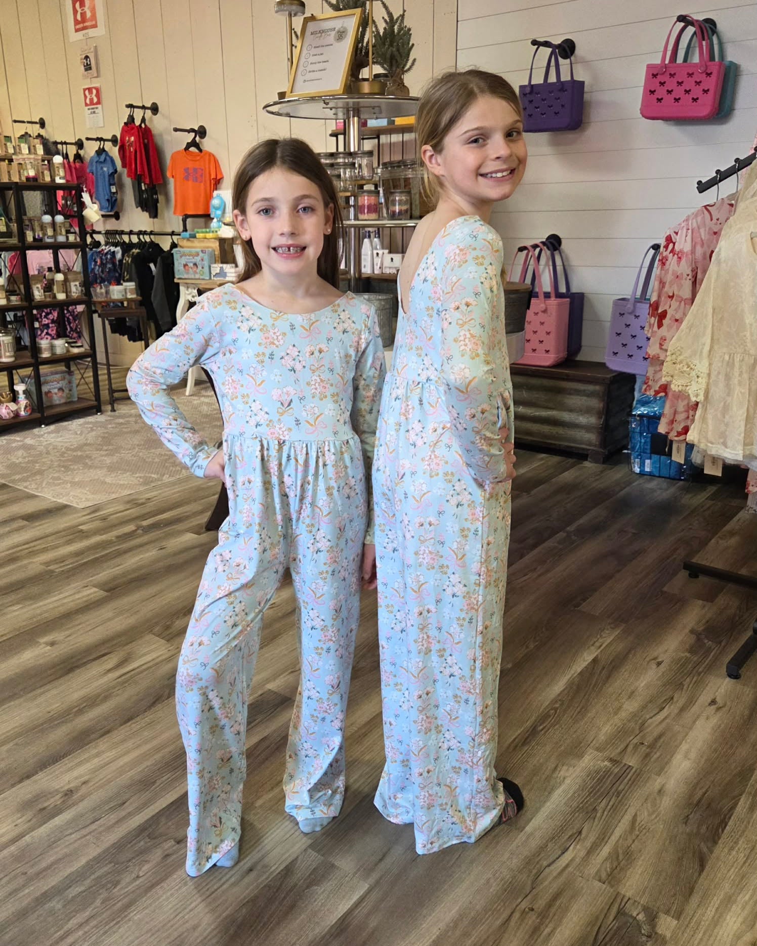 Spring Floral and Bows Jumpsuit A Touch of Magnolia Boutique