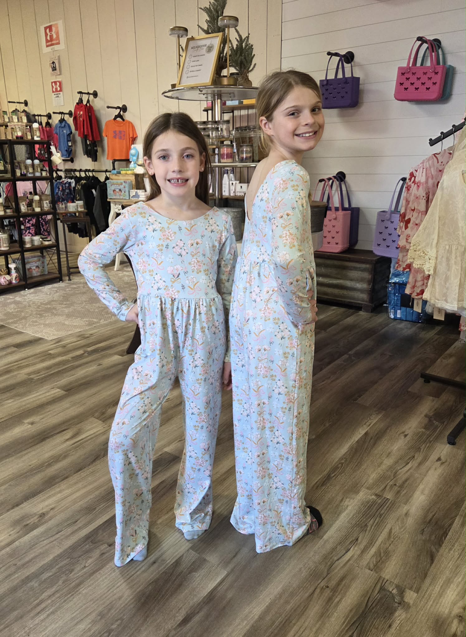 Spring Floral and Bows Jumpsuit A Touch of Magnolia Boutique