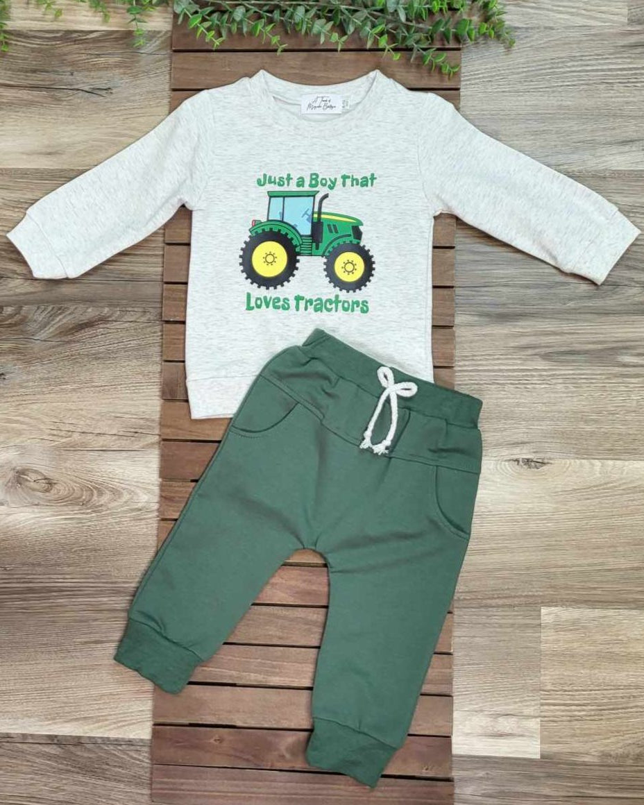 Just A Boy That Loves Tractors Jogger Set A Touch of Magnolia Boutique
