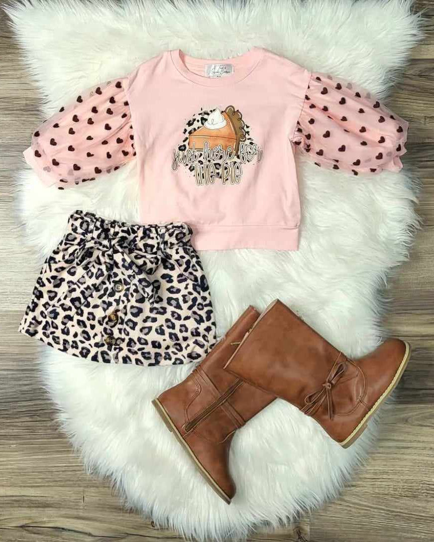 Just Here for the Pie Top and Cheetah Skirt Set A Touch of Magnolia Boutique