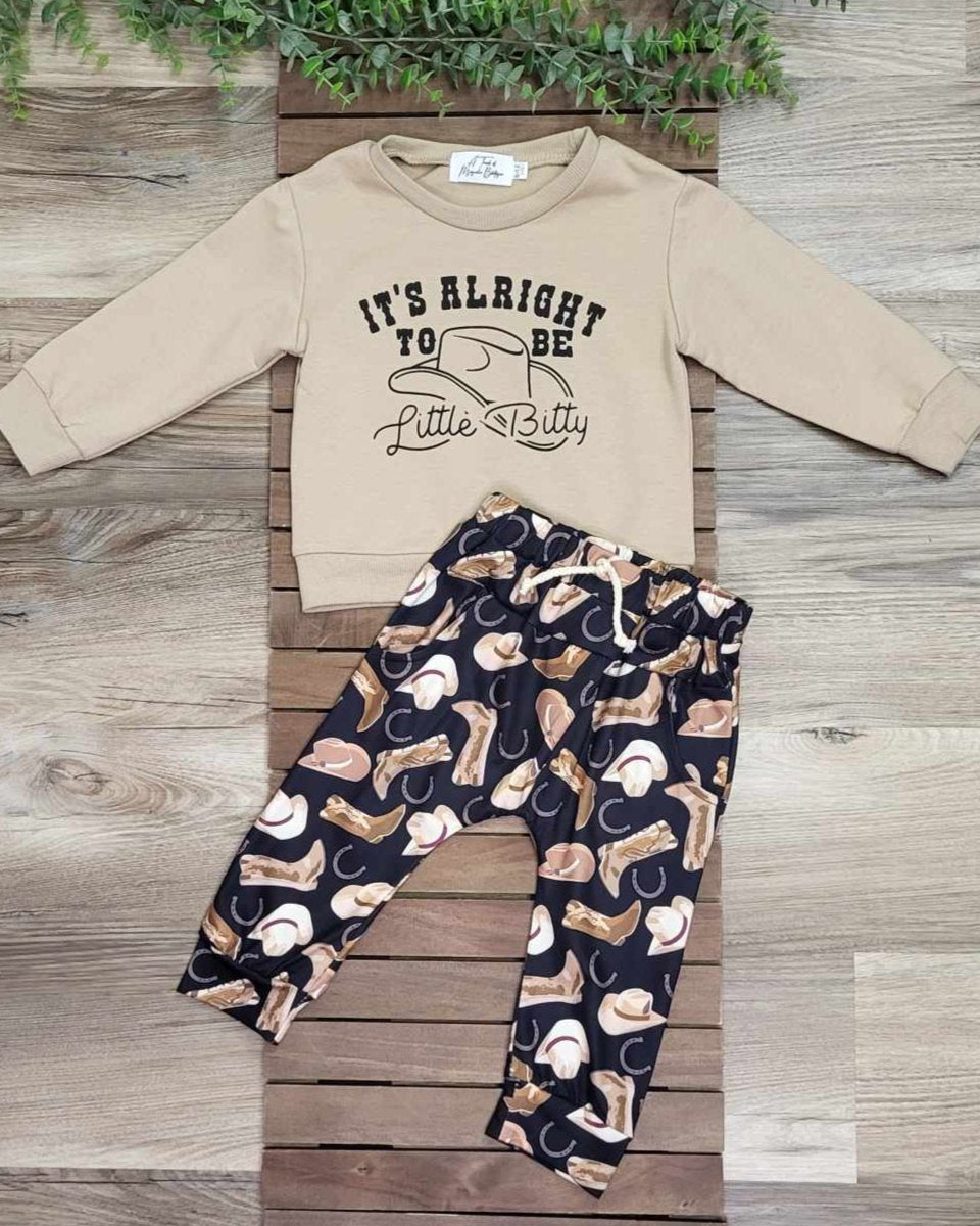 It's Alright to be Little Bitty Western Jogger Set A Touch of Magnolia Boutique