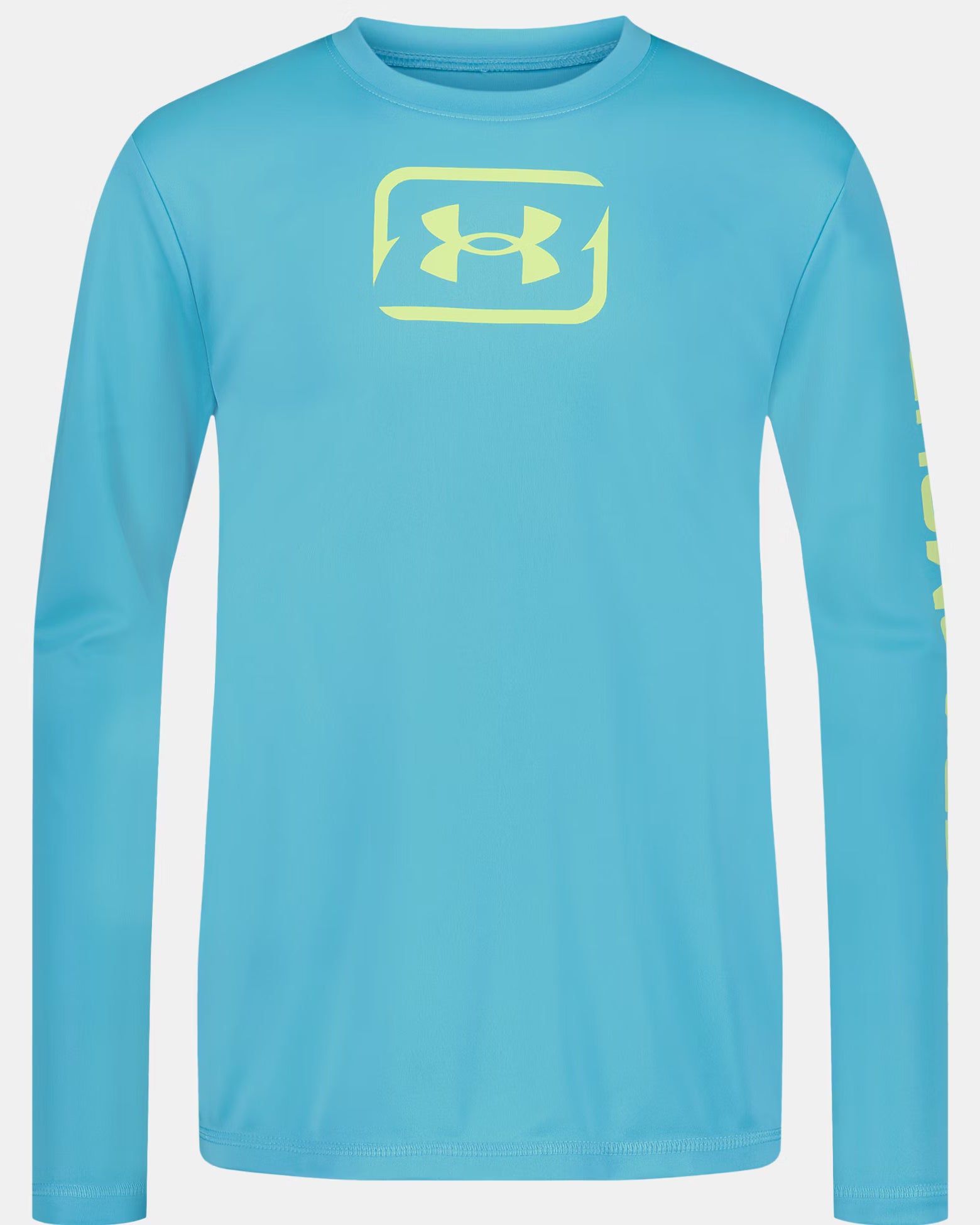 Under Armour® Youth Boys solid logo UPF 50 Long Sleeve- Fresco Blue A Touch of Magnolia Boutique