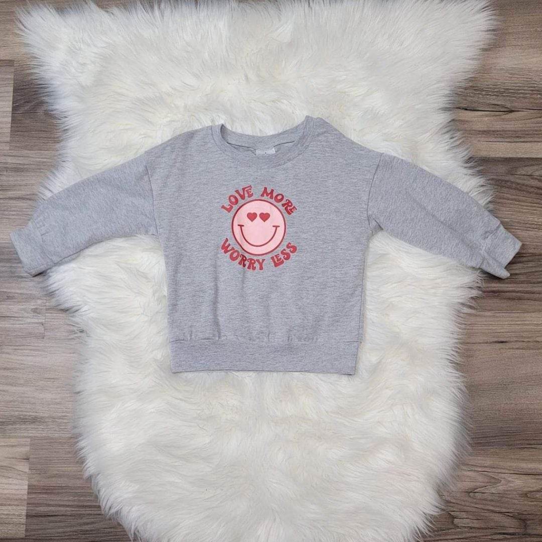 Grey Love More Worry Less Emoji Top A Touch of Magnolia Boutique