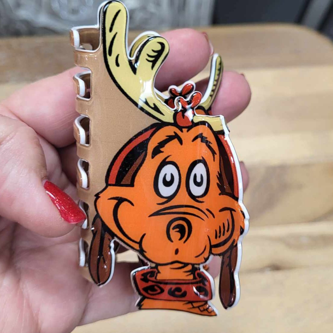 Holiday Character Themed Hair Claw (Green guy and his dog!) A Touch of Magnolia Boutique Max