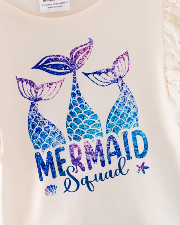 Mermaid Squad Flutter Sleeve Top A Touch of Magnolia Boutique