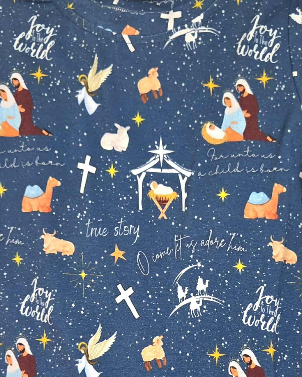 Bamboo Nativity Two-Piece Pajama Set A Touch of Magnolia Boutique