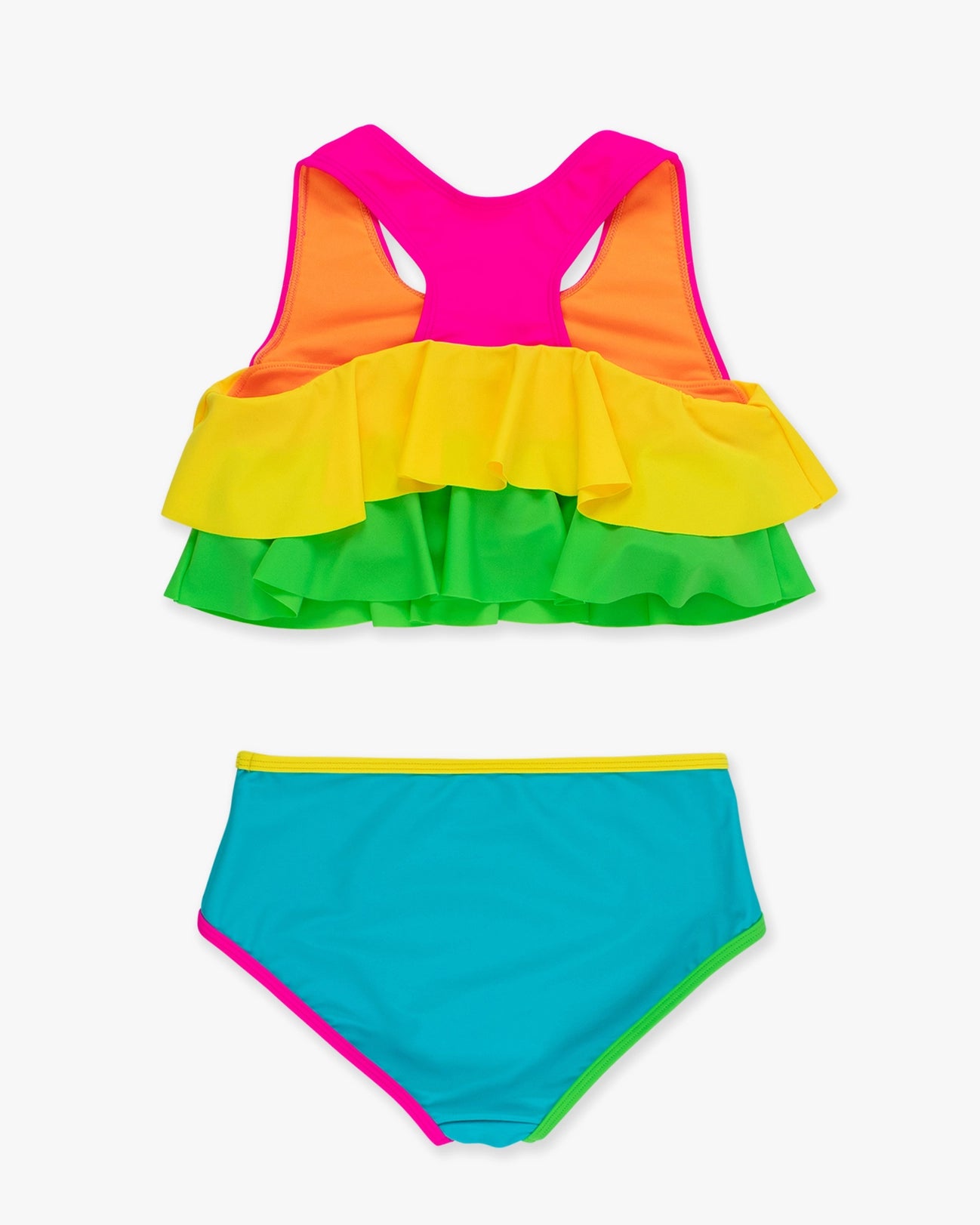 Tween Girls Neon Color Block Flounce Bikini 2-Piece Swimsuit A Touch of Magnolia Boutique