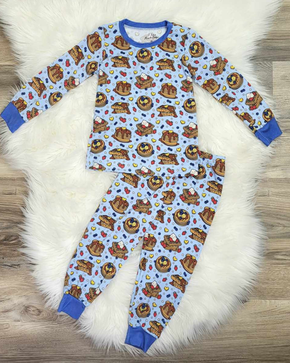 Bamboo Two-Piece Pajama Set- Pancakes and Waffles Print A Touch of Magnolia Boutique