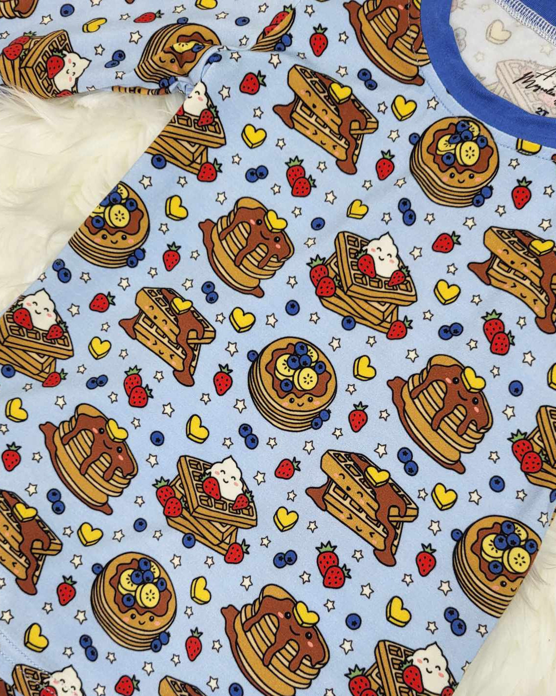 Bamboo Two-Piece Pajama Set- Pancakes and Waffles Print A Touch of Magnolia Boutique