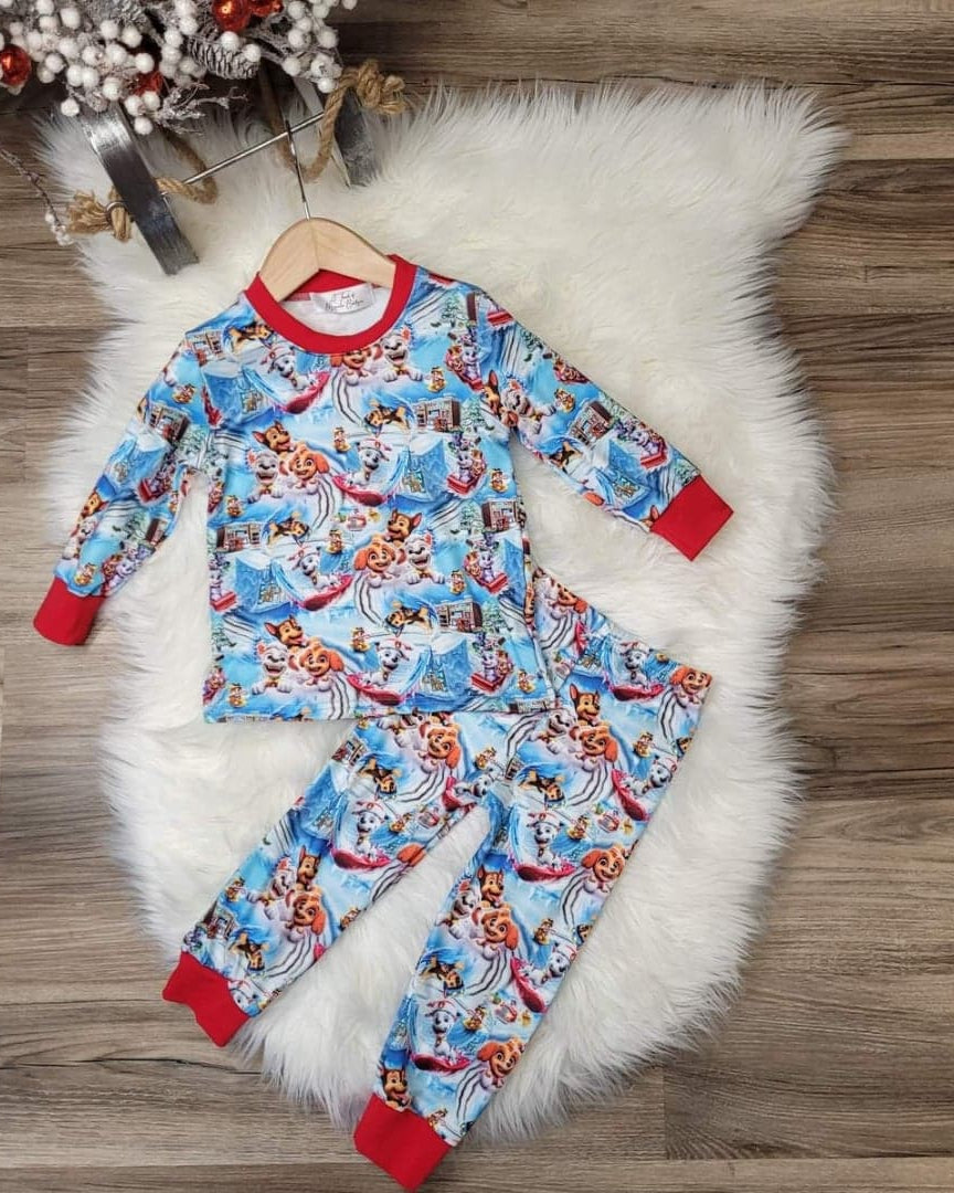 Paw Patrol Holiday Pajamas (sizes 9 month, 12 month, 18 month and 8 avail)  A Touch of Magnolia Boutique   