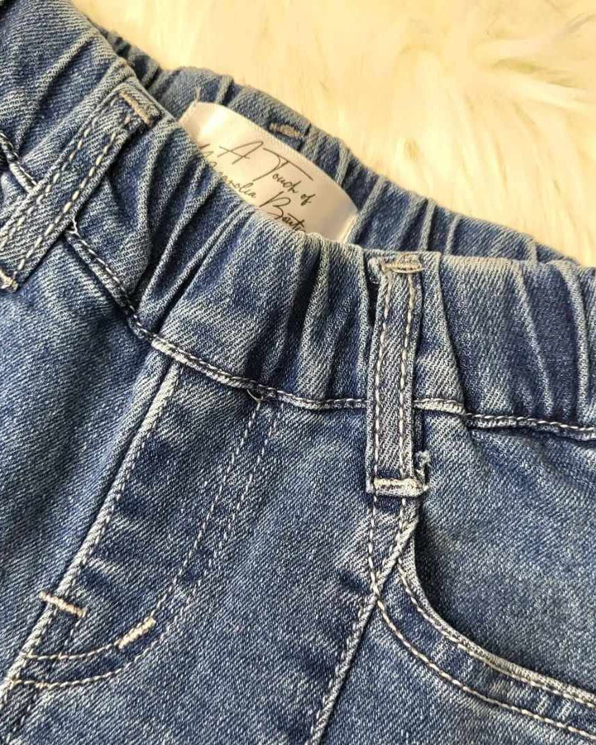 Pearl Embellished Straight Leg Denim Jeans A Touch of Magnolia Boutique
