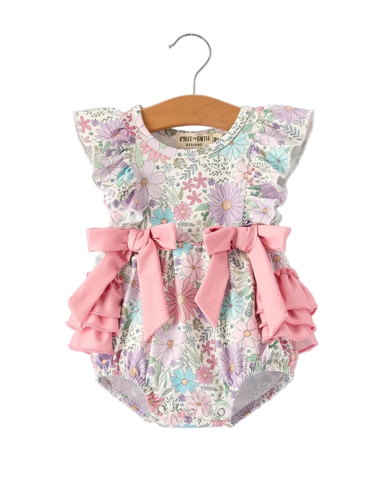 Pink Floral Ruffle Romper A Touch of Magnolia Boutique