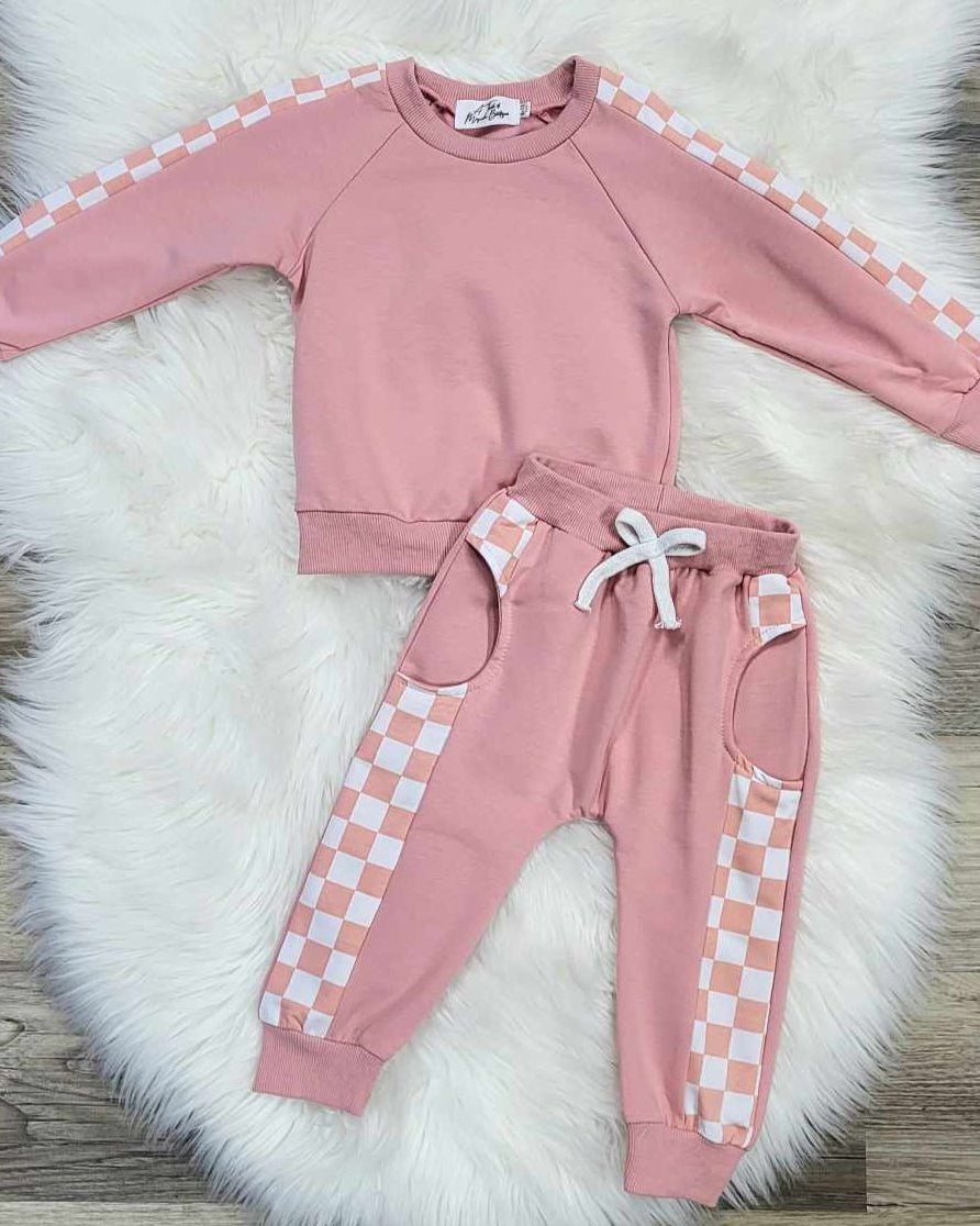 Pink Check Jogger Set A Touch of Magnolia Boutique