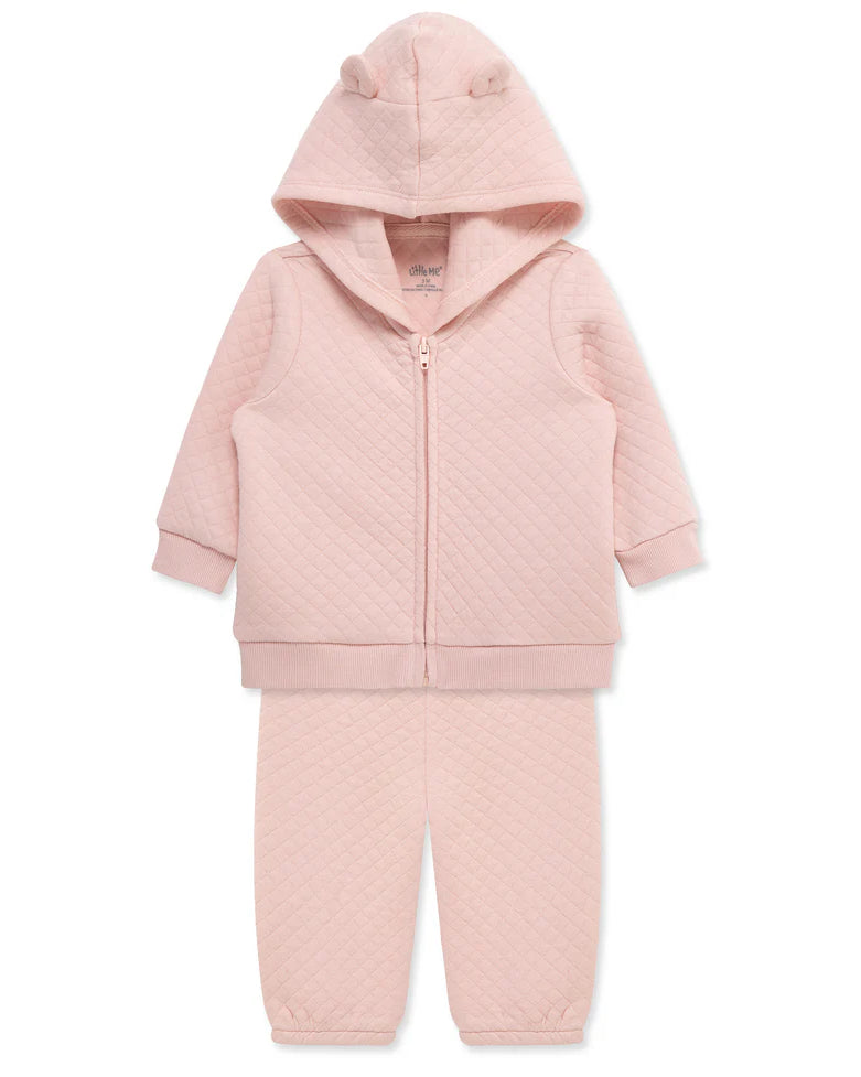 Baby Girl Pink Quilted Jacket and Jogger Set A Touch of Magnolia Boutique