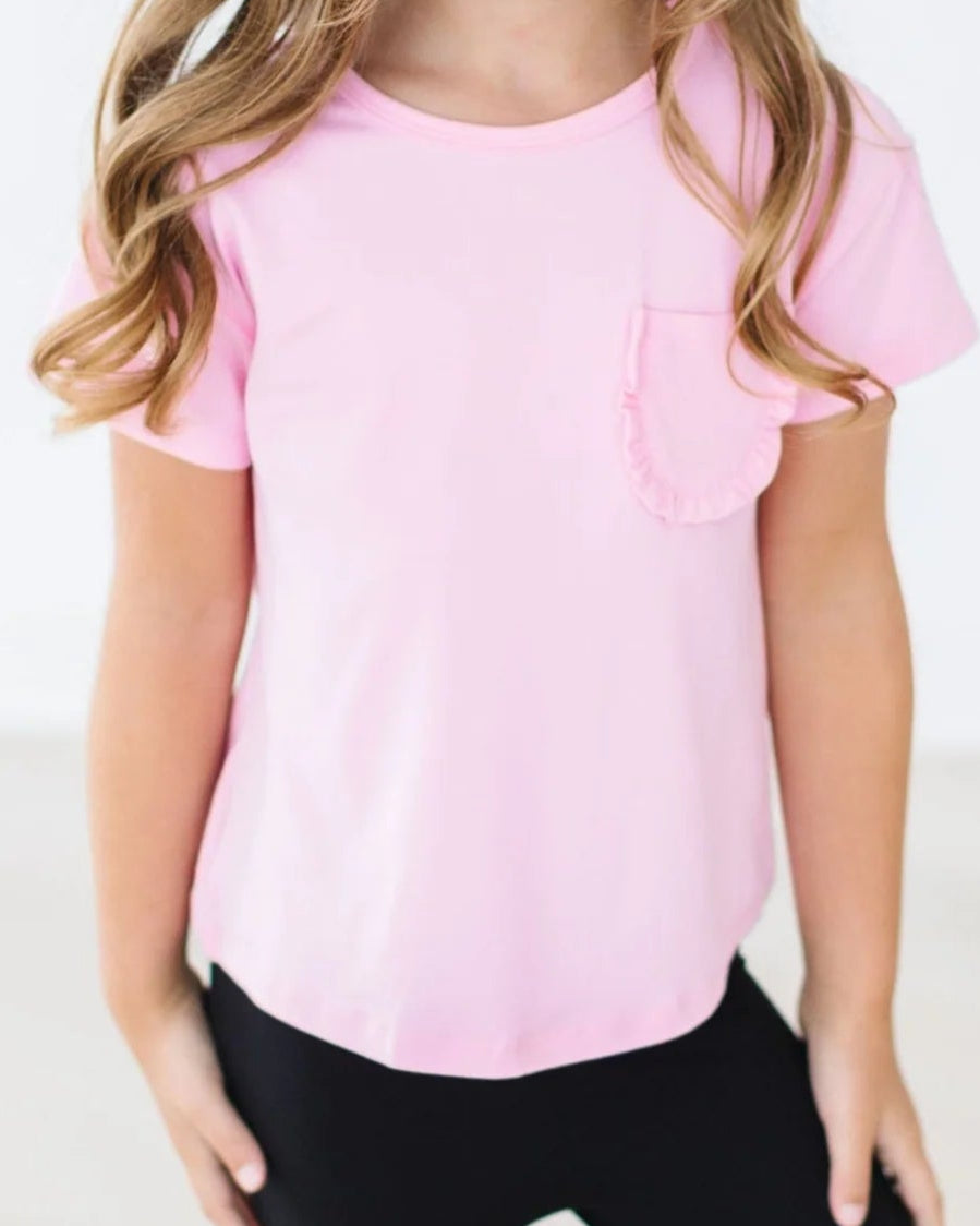 Bubblegum Pink Ruffle Pocket top A Touch of Magnolia Boutique