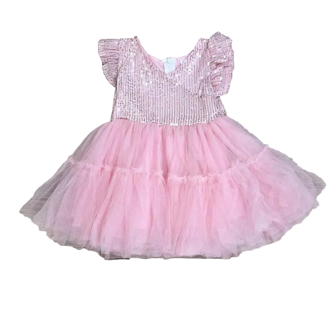 Pink Sequin Tulle Dress A Touch of Magnolia Boutique