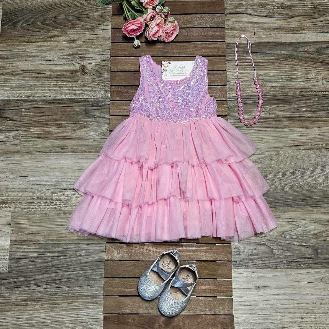 Pink Sequin Tulle Dress  A Touch of Magnolia Boutique   