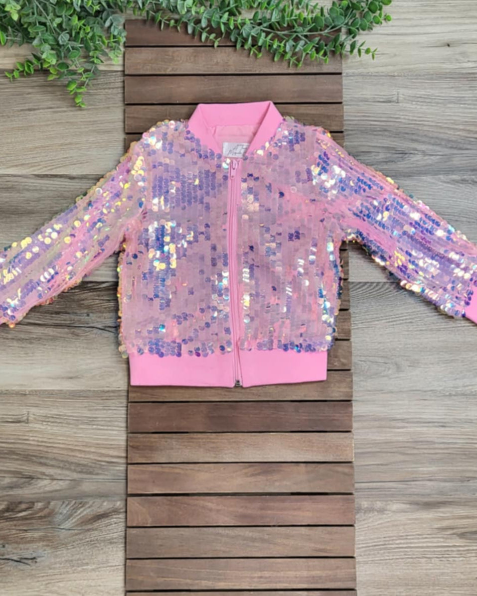 Pink Iridescent Sequin Jacket A Touch of Magnolia Boutique