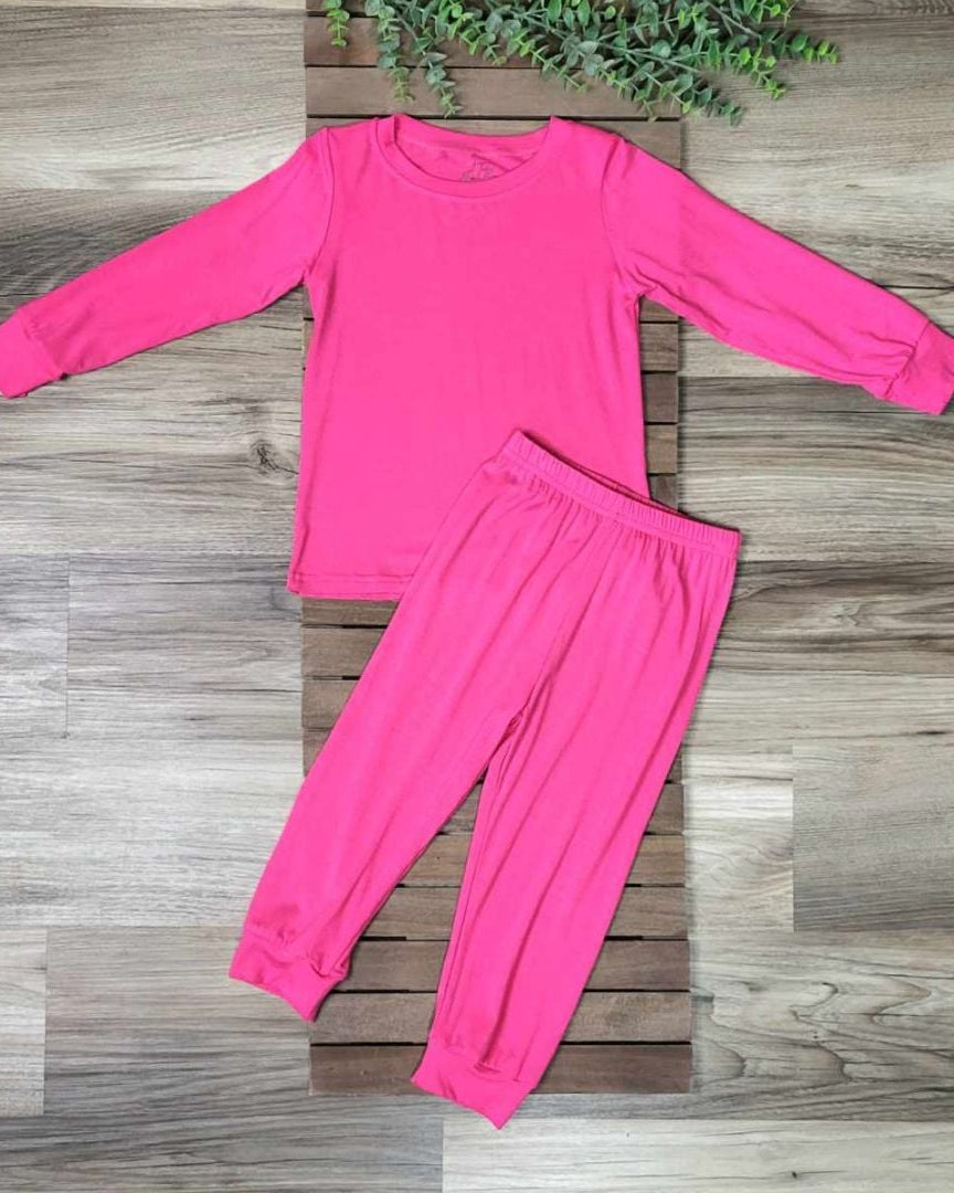 Hot Pink Bamboo Two-Piece Pajama Set A Touch of Magnolia Boutique