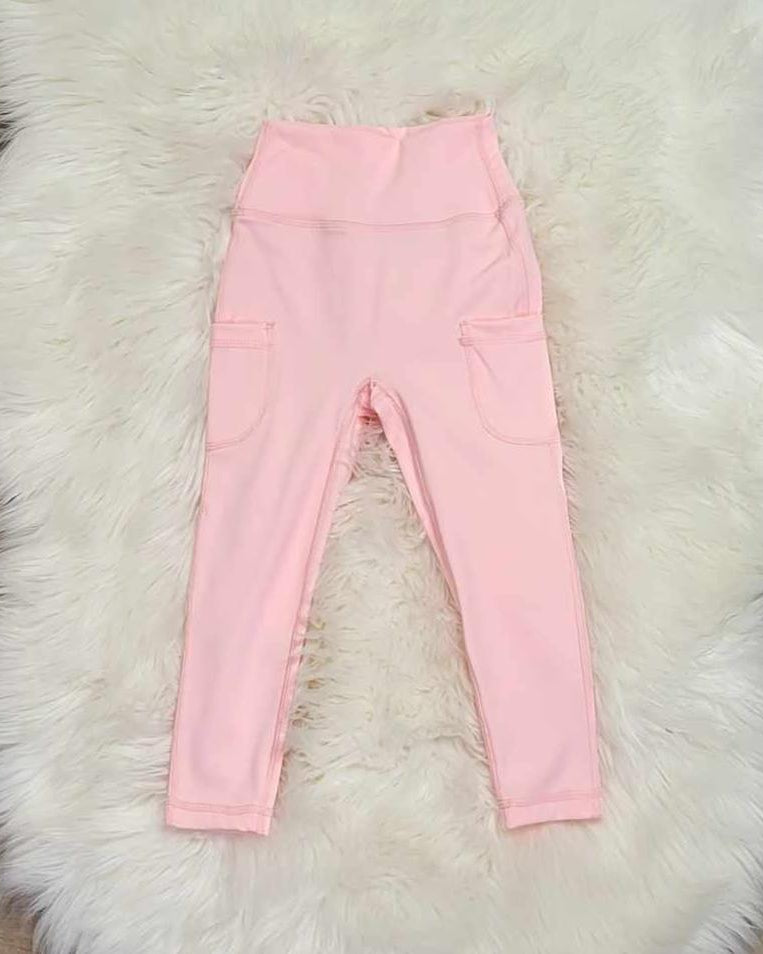 Girls Pink Pocket Yoga Leggings A Touch of Magnolia Boutique