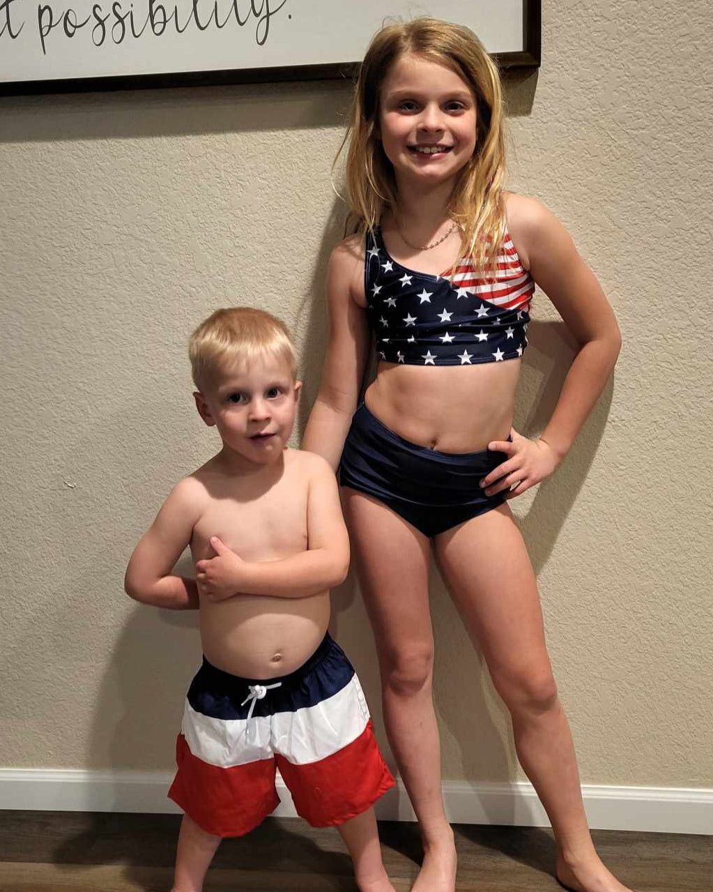 Family Patriotic Swim-Boy's Swim Trunks A Touch of Magnolia Boutique