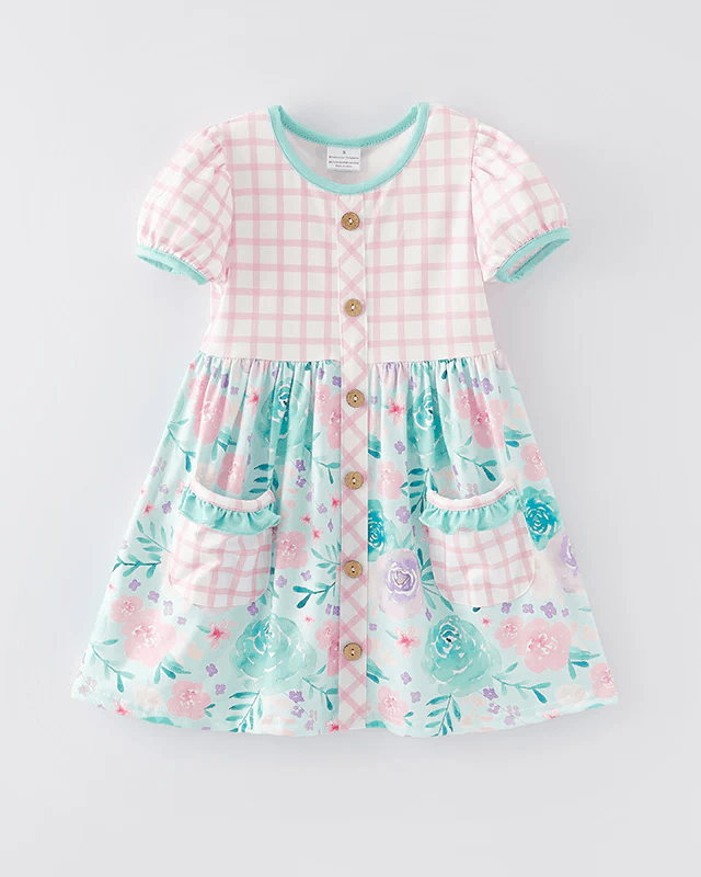 Mint Floral Dress with Front Pockets A Touch of Magnolia Boutique