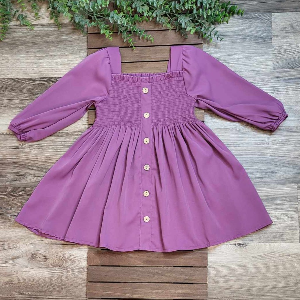 Plum Smocked Dress A Touch of Magnolia Boutique