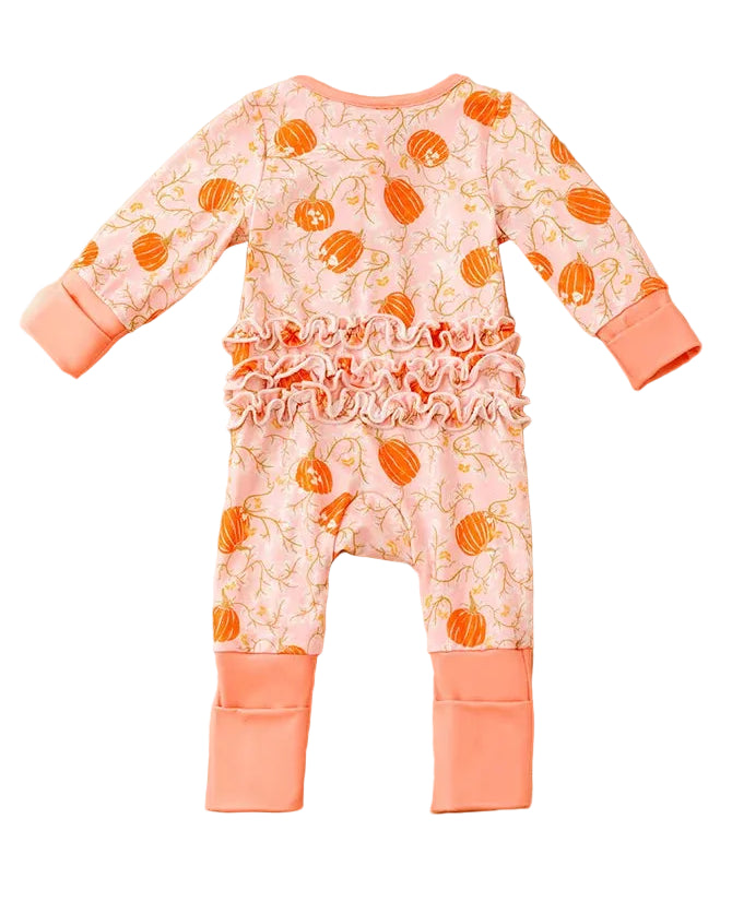 Pumpkin Ruffle Romper A Touch of Magnolia Boutique