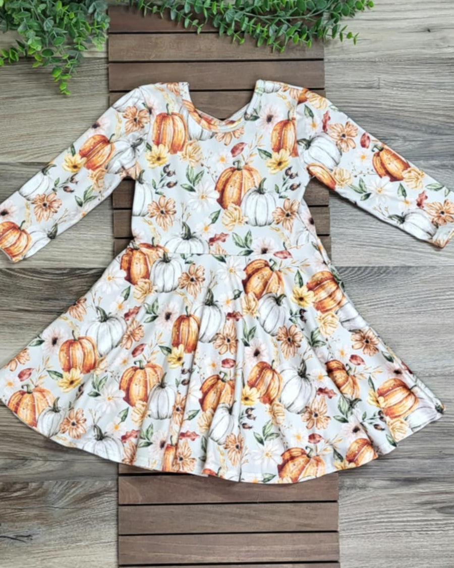 Fall Pumpkin Floral Dress A Touch of Magnolia Boutique