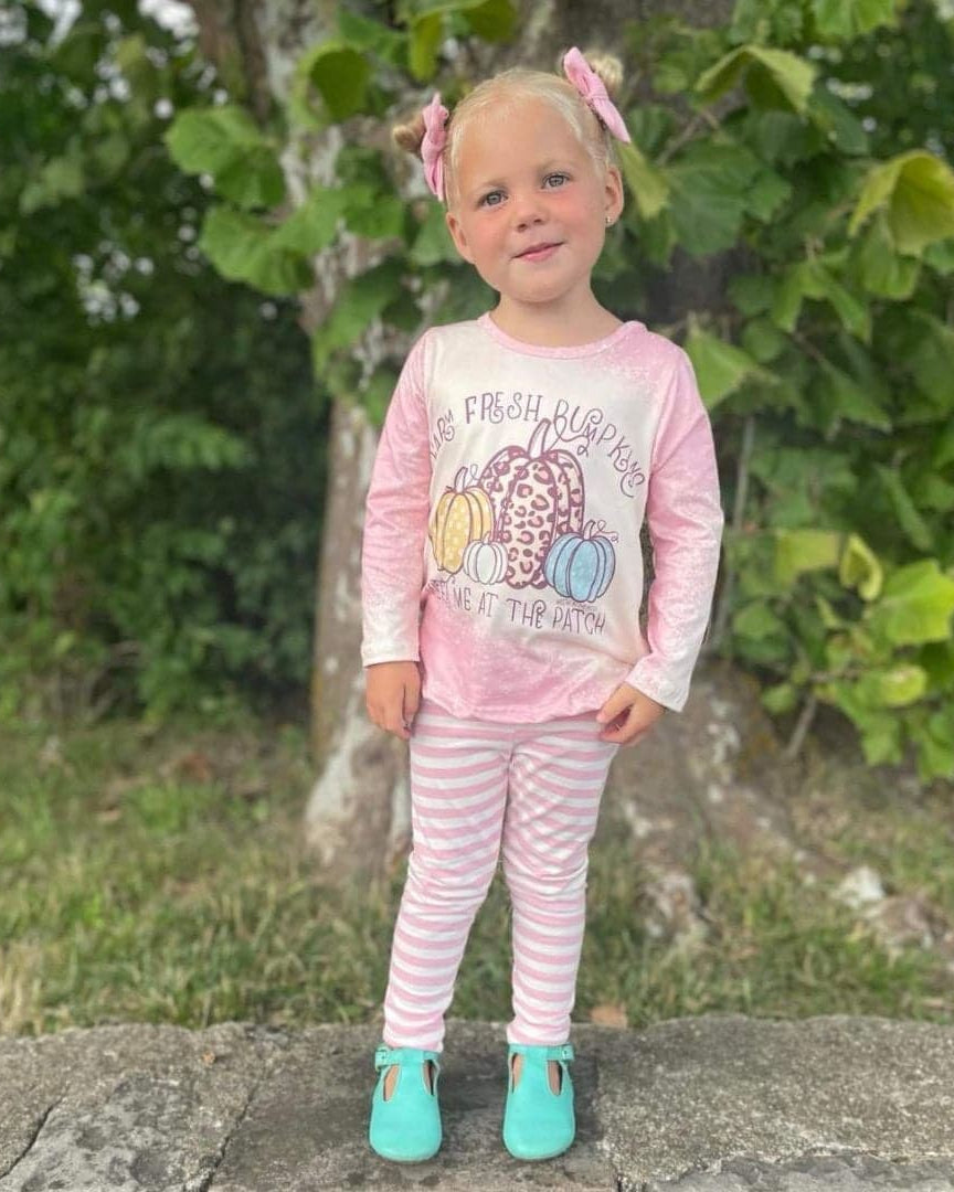 Pumpkin Patch Legging & Leopard Denim Shorts Set A Touch of Magnolia Boutique