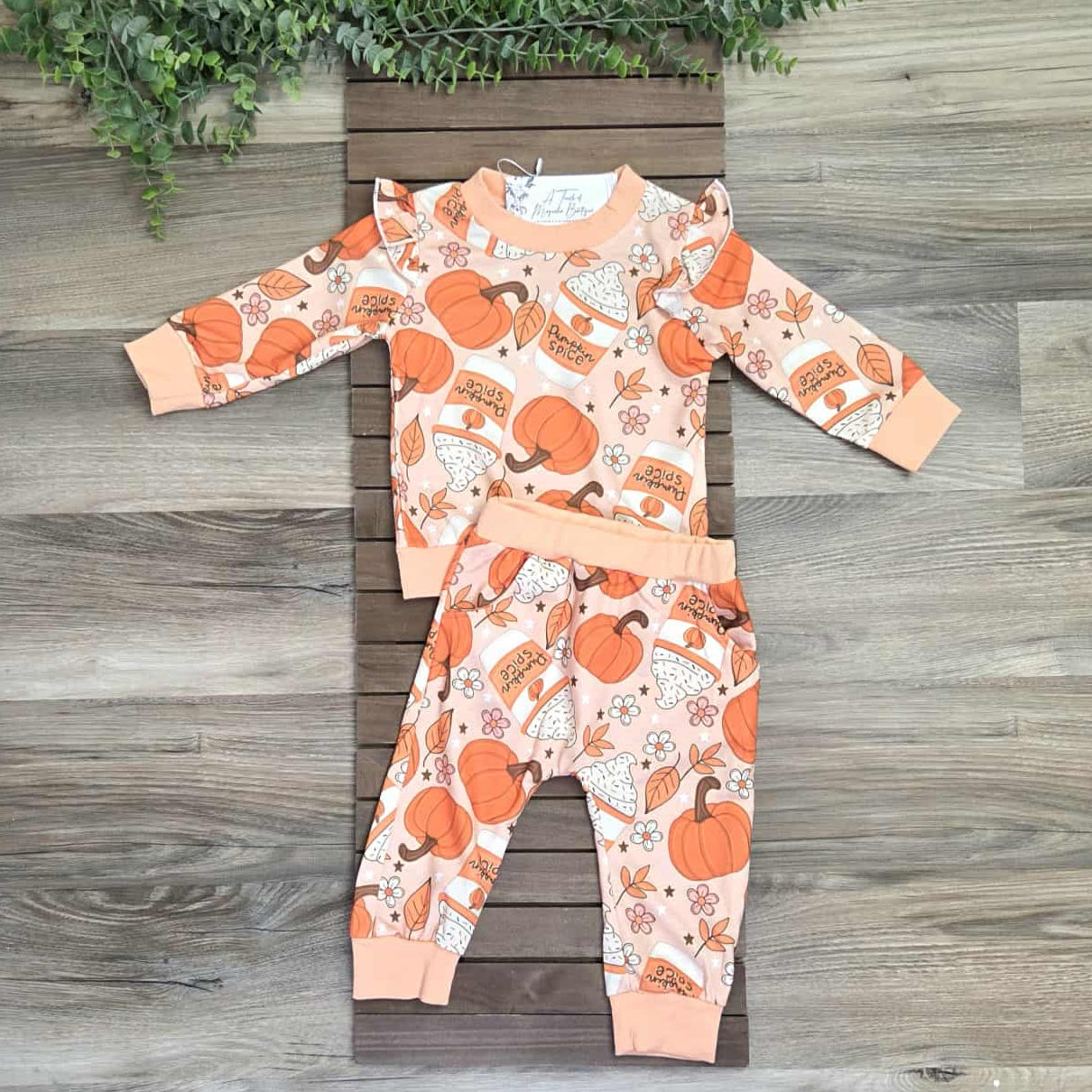 Pumpkin Spice Jogger Set-Baby and Toddler Girls A Touch of Magnolia Boutique