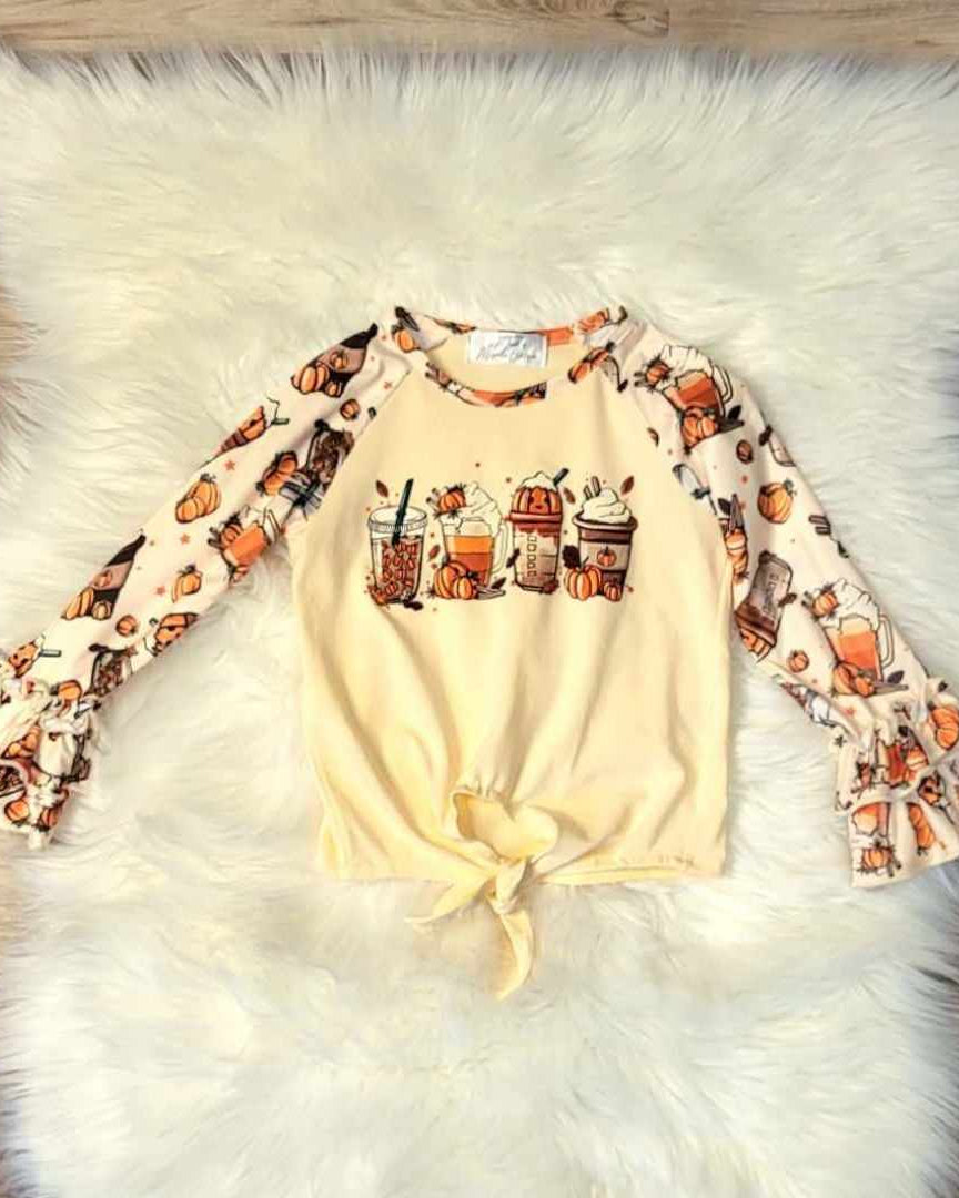 Pumpkin and Spice Front Tie Top A Touch of Magnolia Boutique