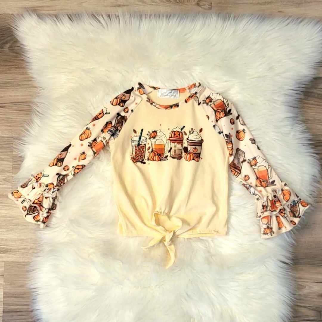 Pumpkin and Spice Front Tie Top A Touch of Magnolia Boutique