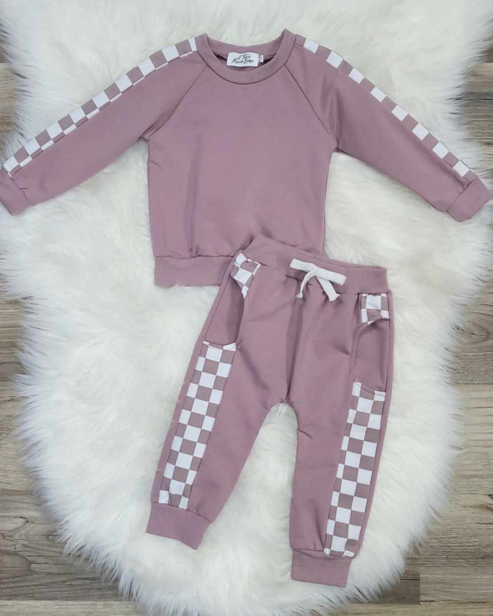 Purple Check Jogger Set A Touch of Magnolia Boutique
