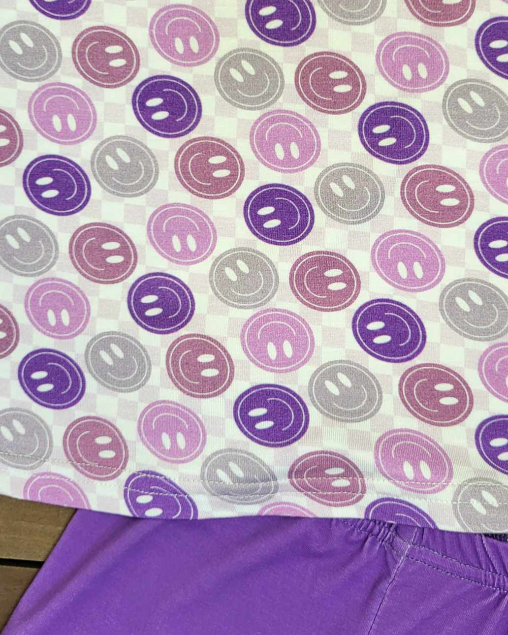 Bamboo Purple Smiley Shorts Set Pajamas A Touch of Magnolia Boutique