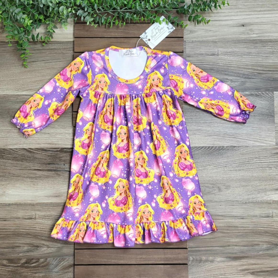 Long Haired Princess Pajama Gown A Touch of Magnolia Boutique