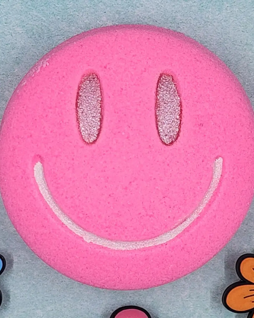 Pink Smiley Face Bath Bomb with Toy A Touch of Magnolia Boutique